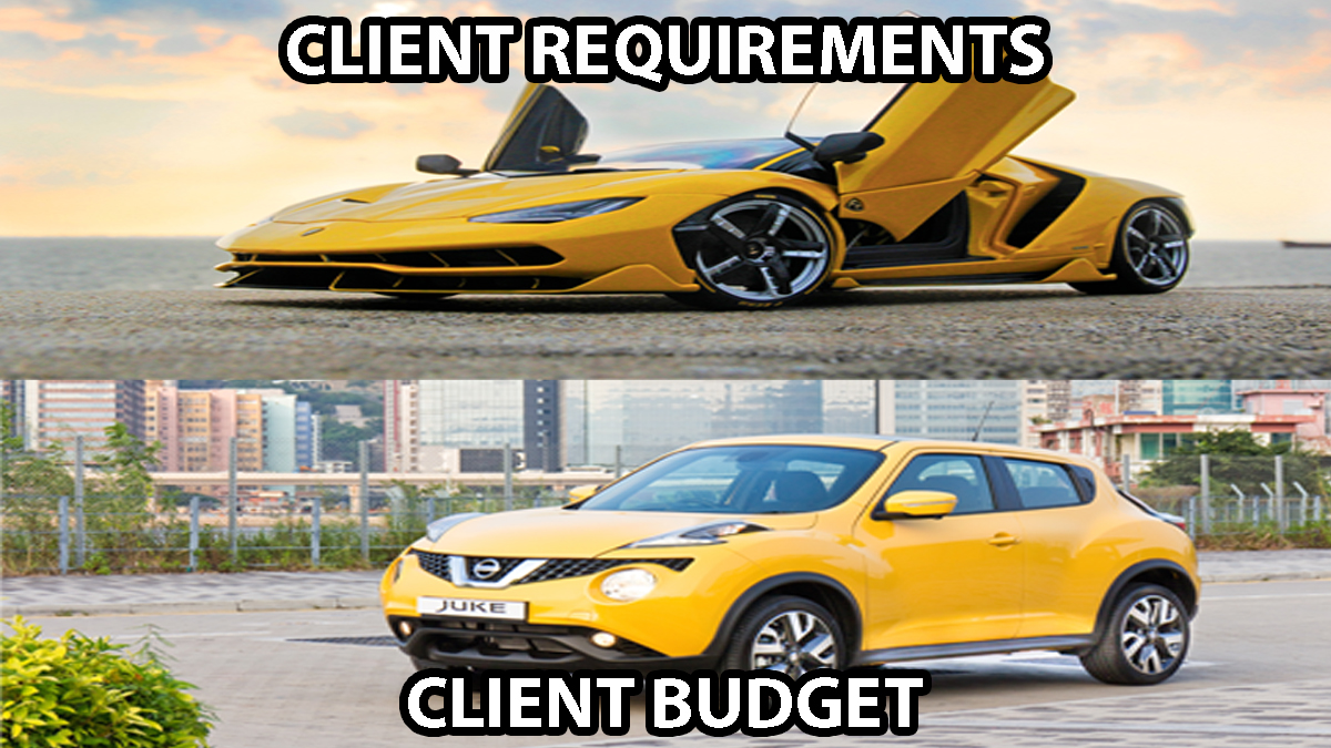 client requirement and budget meme