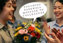 touching farewell message to colleagues