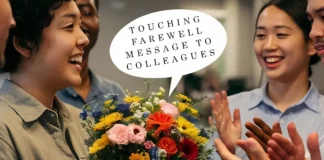 touching farewell message to colleagues