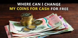 Where can I change my coins for cash for free