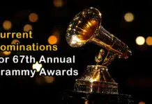 current nominations for 67th annual Grammy awards