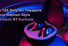 rs 125 only on thespark shop batman style wireless BT earbuds