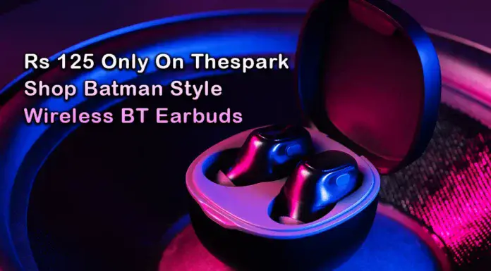 rs 125 only on thespark shop batman style wireless BT earbuds