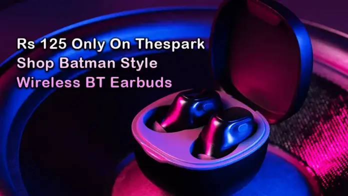 rs 125 only on thespark shop batman style wireless BT earbuds