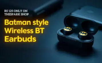 rs 125 only on thespark shop batman style wireless bt earbuds